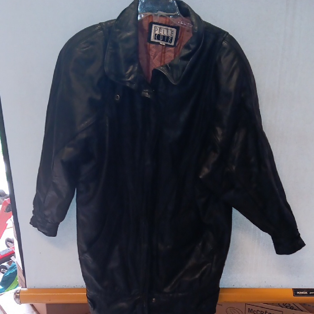 Pelle Cuir SIZE 8 Black Leather Winter Jacket (SKU N201)